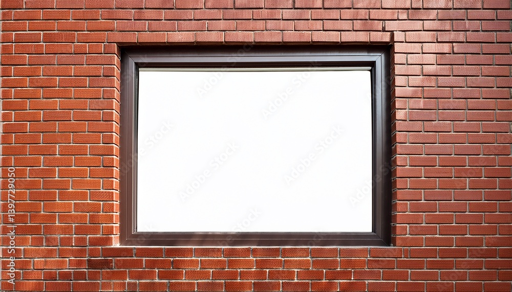 Brick wall with window and white background cut out Brick wall with window and white background cut out