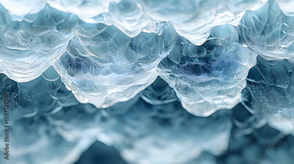 Obraz premium Soft Water Bubbles with a Fluid Texture in Serene Blue Tones