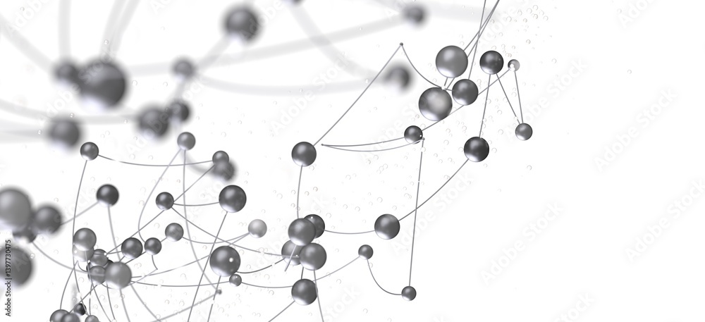 Stock photo of an abstract network. Silver spheres connected by thin lines. Perfect for technology, connection, and network concepts. Stock photo of an abstract network. Silver spheres connected by thin lines. Perfect for technology, connection, and network concepts.