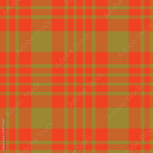 Elegant Seamless Tartan featuring Sandy orangered and Deep diarrhea Textile Design