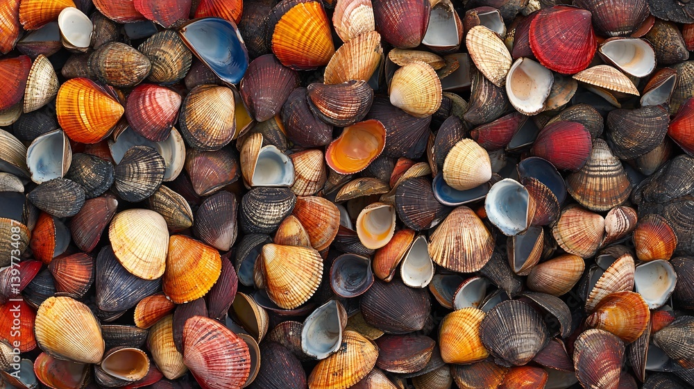 Colorful Seashells Beach Texture Background Colorful Seashells Beach Texture Background