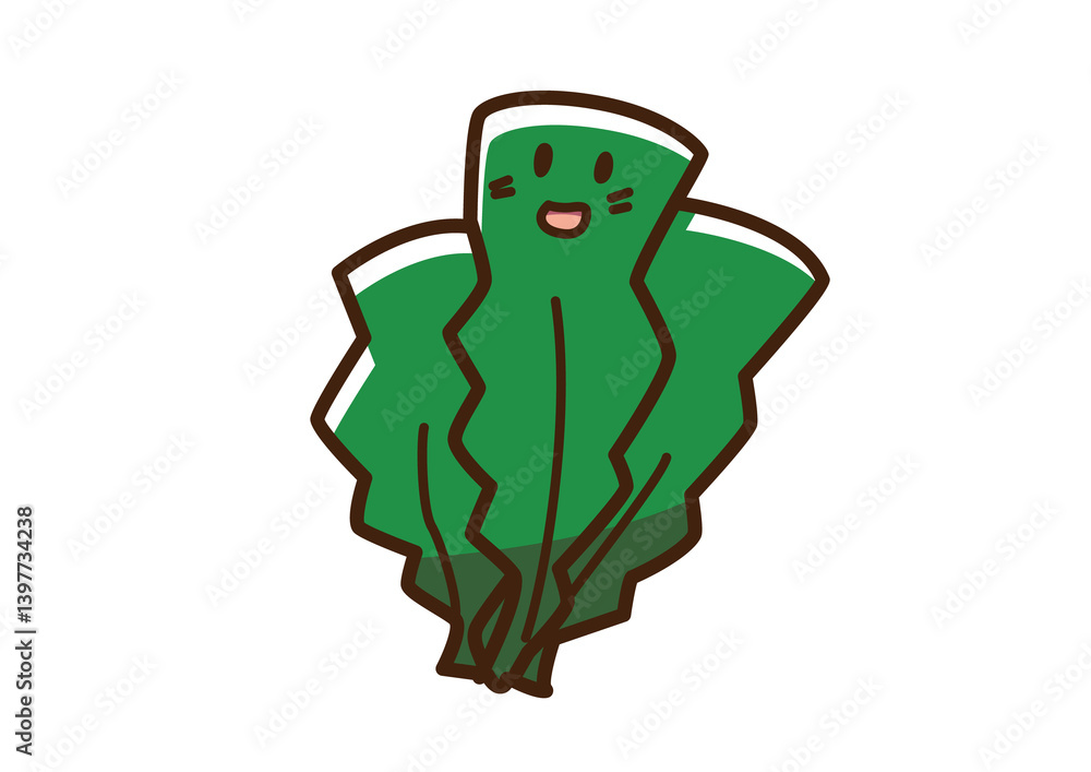 Obraz premium 海藻 ゆるかわキャラ 透過png