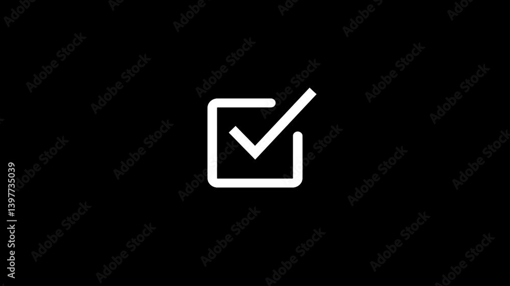 Simple Check mark icon, positive tick symbol of approved, success, confirm, correct concept animation background Simple Check mark icon, positive tick symbol of approved, success, confirm, correct concept animation background