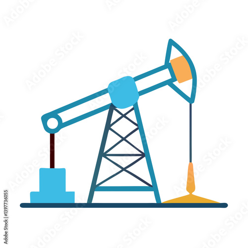 Oil Pumpjack Extracting Ground Crude Icon Design
