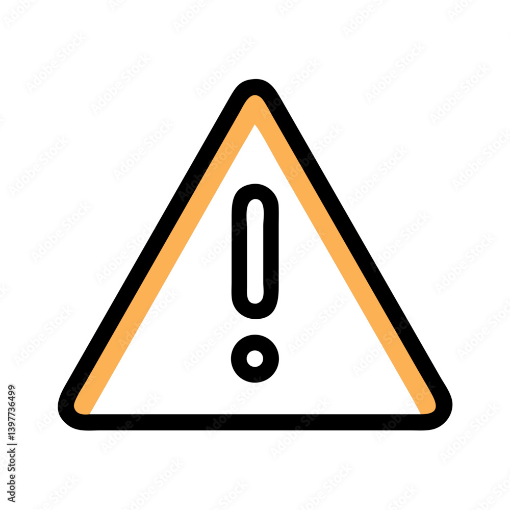 Warning Sign with Exclamation Mark Icon Design