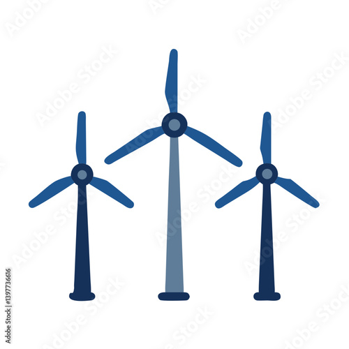 Wind Turbine with Three Blades Icon Design