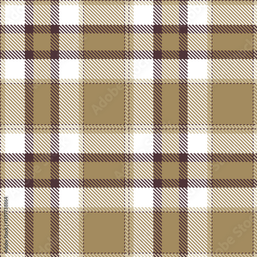 Warm purple brown Seamless Tartan with Warm putty accents Textile Design