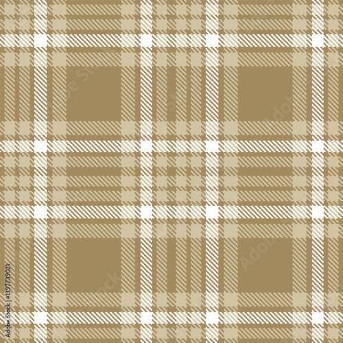 Elegant Seamless Tartan featuring Sandy dark beige and Dark putty Textile Design
