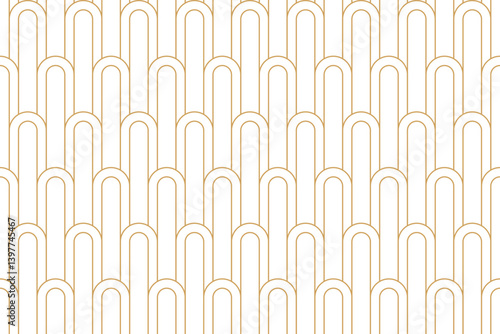 Art deco seamless pattern with arc or rounded line shape, luxury repeat tile for web, card, wallpaper etc.