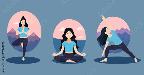 Vector Illustration of Yoga Poses