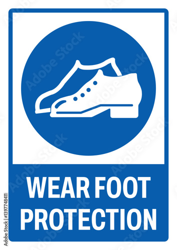 mandatory safety signs v2 uppercase text_wear foot protection_portrait size a4/a3/a2/a1	  