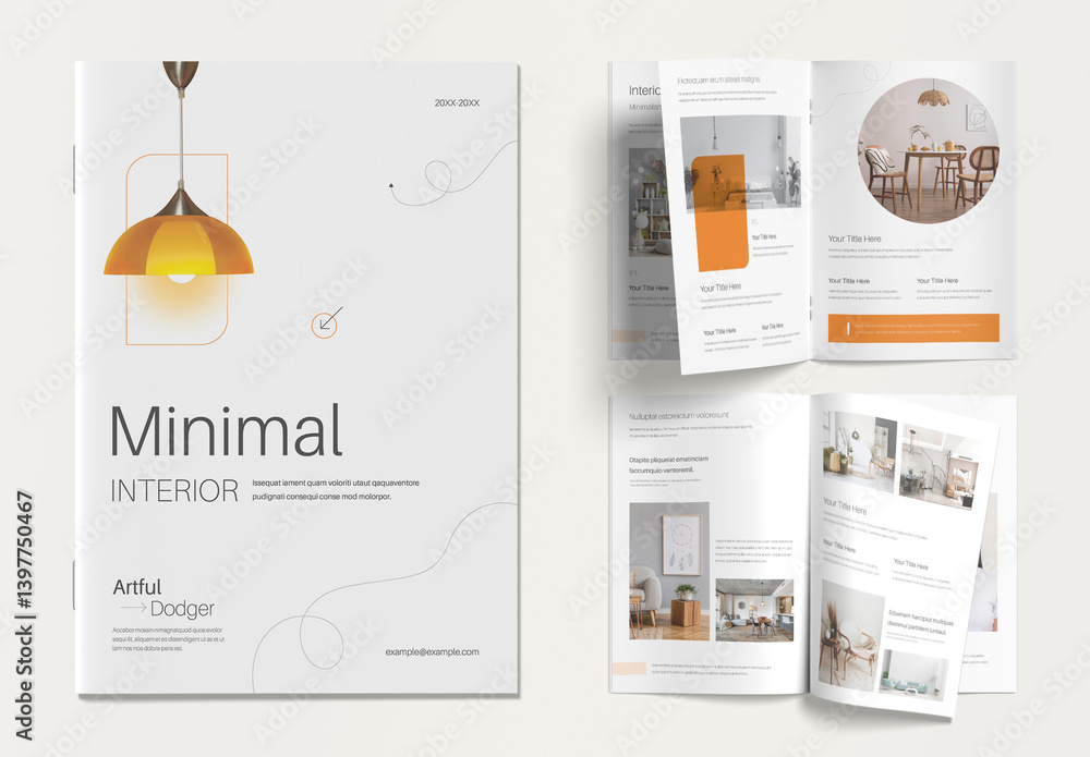 Modern And Minimal Interior Brochure Layout Stock Template | Adobe Stock