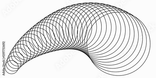 Dynamic Black and White Spiral Lines Vector Design. Black motion circle, optical illusion element