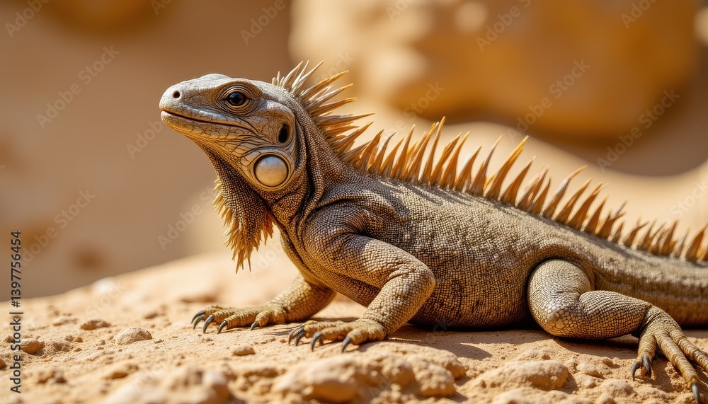 Lizard on desert rock Lizard on desert rock