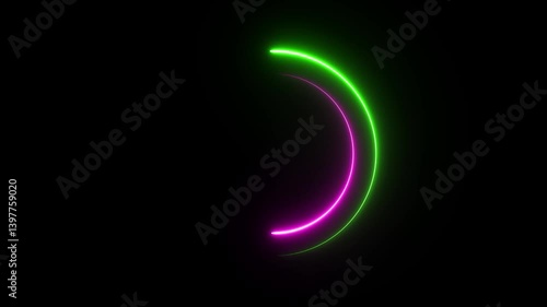 Wallpaper Mural Spectrum looped animation light glowing neon circle .2 neon circle icon animation .green and purple color circle ,black Background . Torontodigital.ca