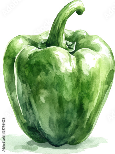 green pepper isolated on white