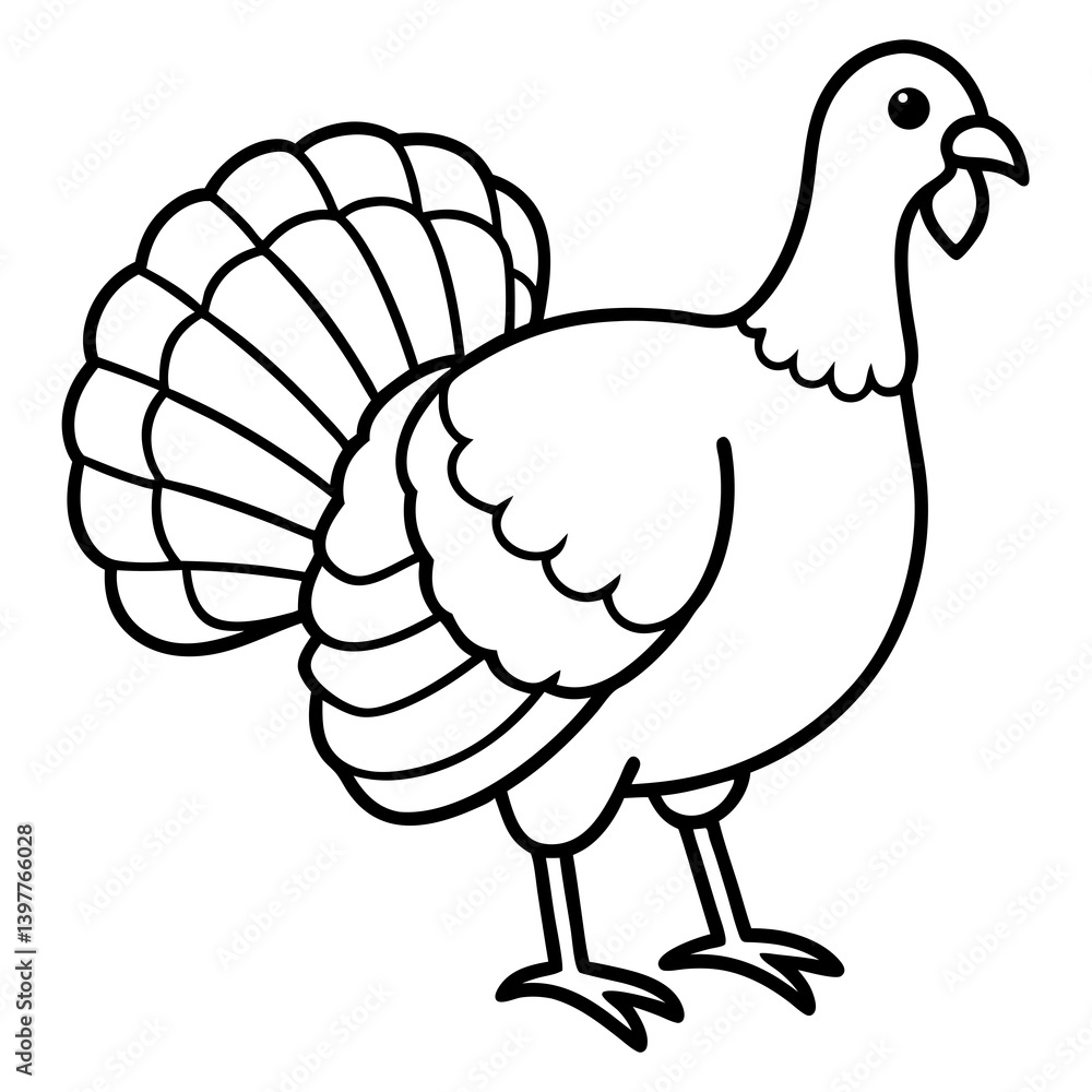 Modern Turkey Vector Art on White Modern Turkey Vector Art on White