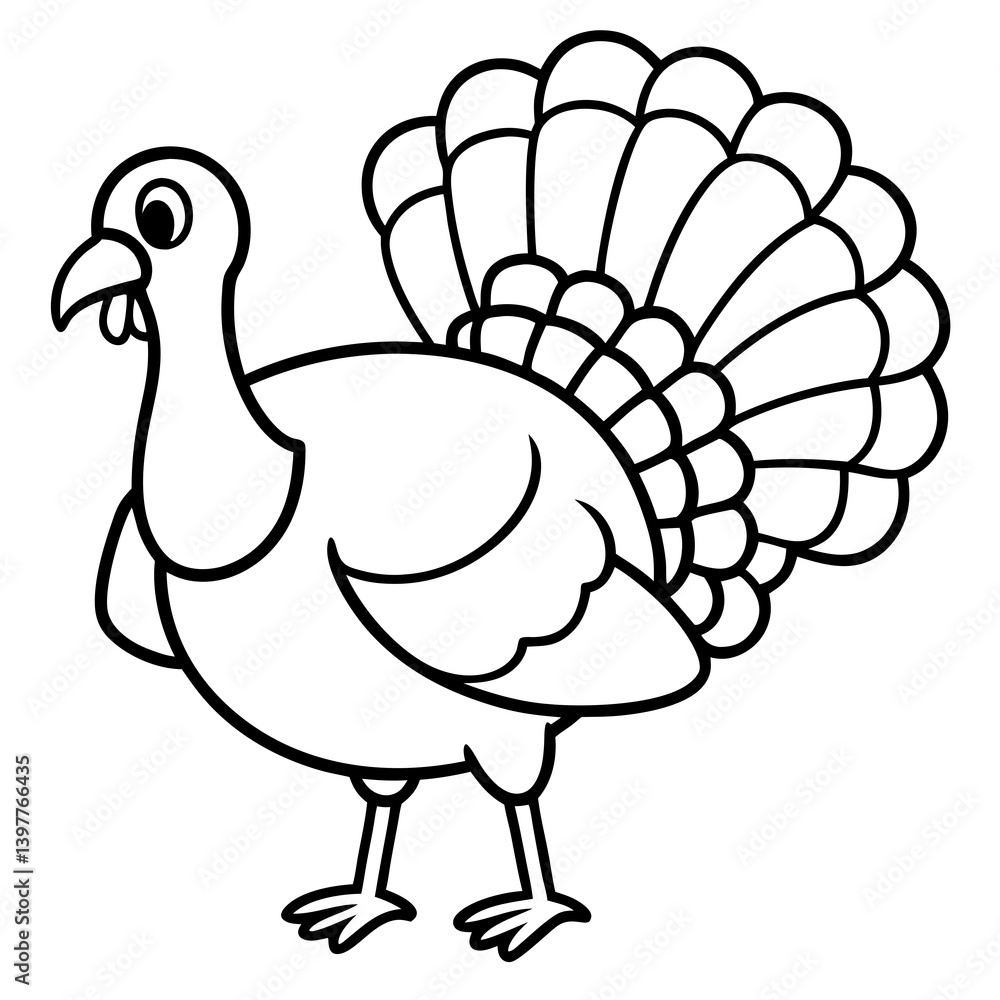 Modern Turkey Vector Art on White Modern Turkey Vector Art on White