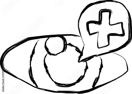 ophtalmology icon in doodle style	