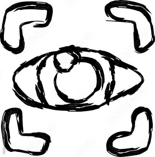 scan icon in doodle style	