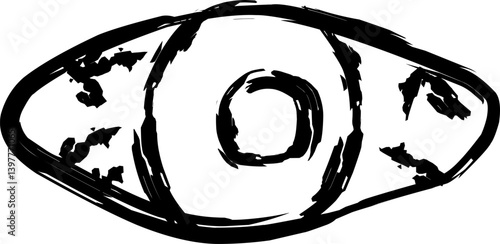 eye irritation icon in doodle style	