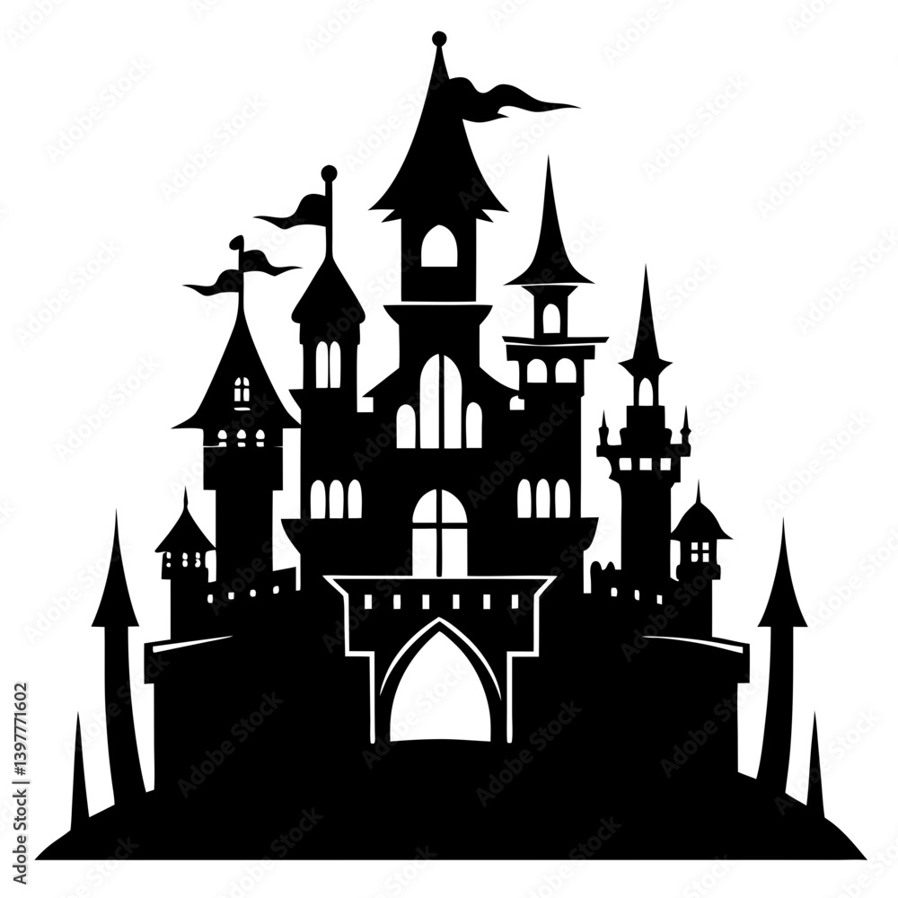 Castle Vector Silhouettes & SVG Icon, Castle Vector Icon Castle Vector Silhouettes & SVG Icon, Castle Vector Icon