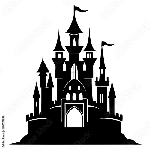 Wallpaper Mural Castle Vector Silhouettes & SVG Icon, Castle Vector Icon Torontodigital.ca