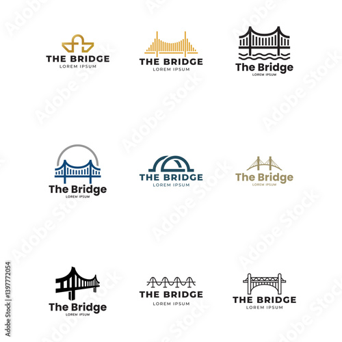 Set of  bridge logo logo illustration template design.