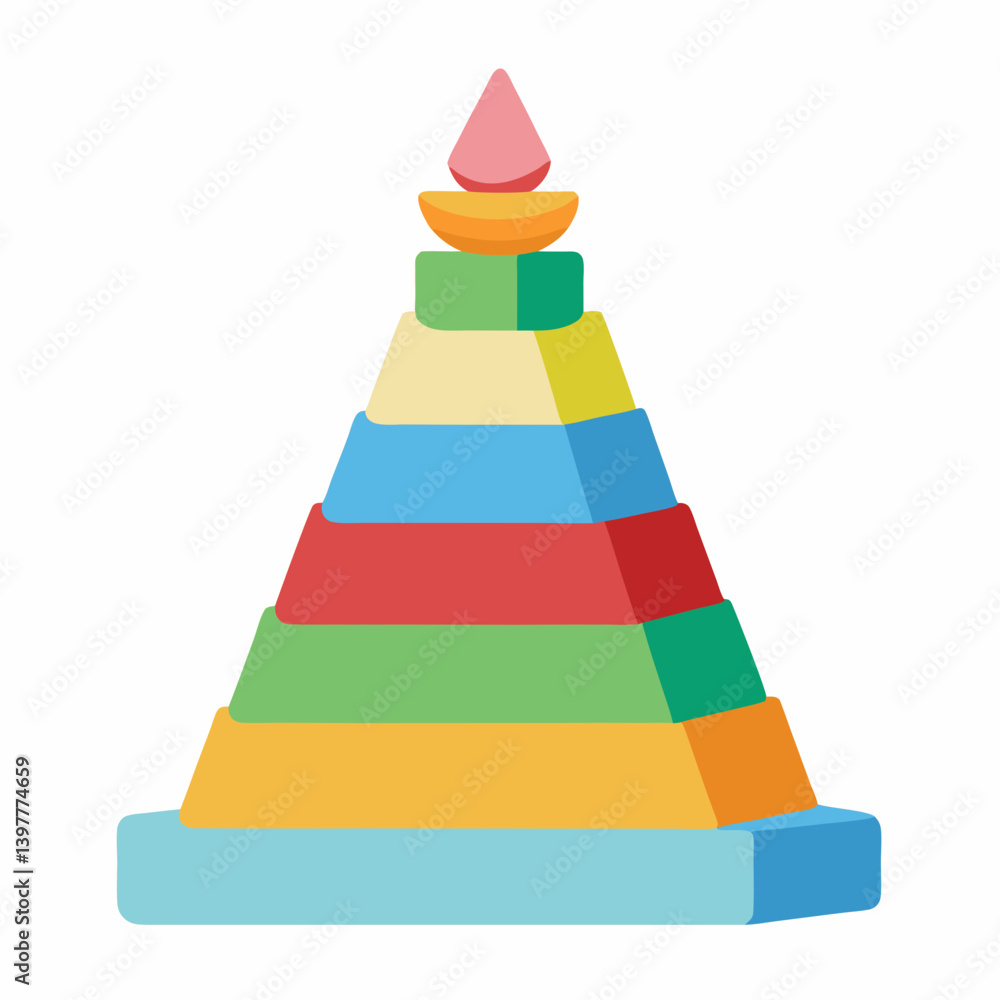 children s educational toys pyramid on a white background children s educational toys pyramid on a white background