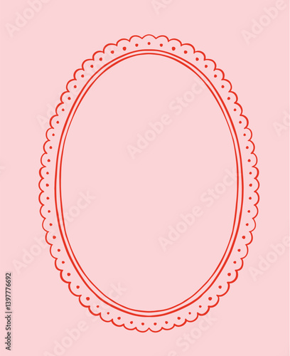 Oval vintage crest frame. Coquette baroque frame.