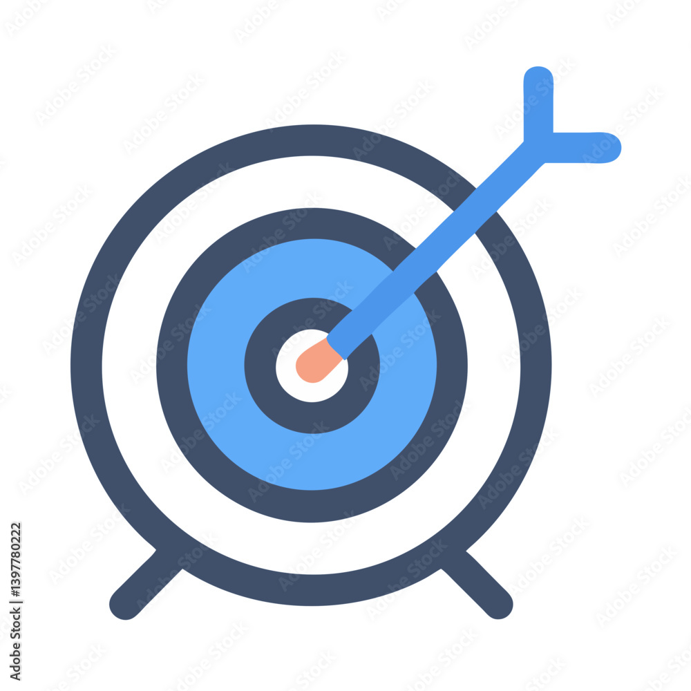 Bullseye target icon with arrow for goals
Bullseye target icon with arrow for goals