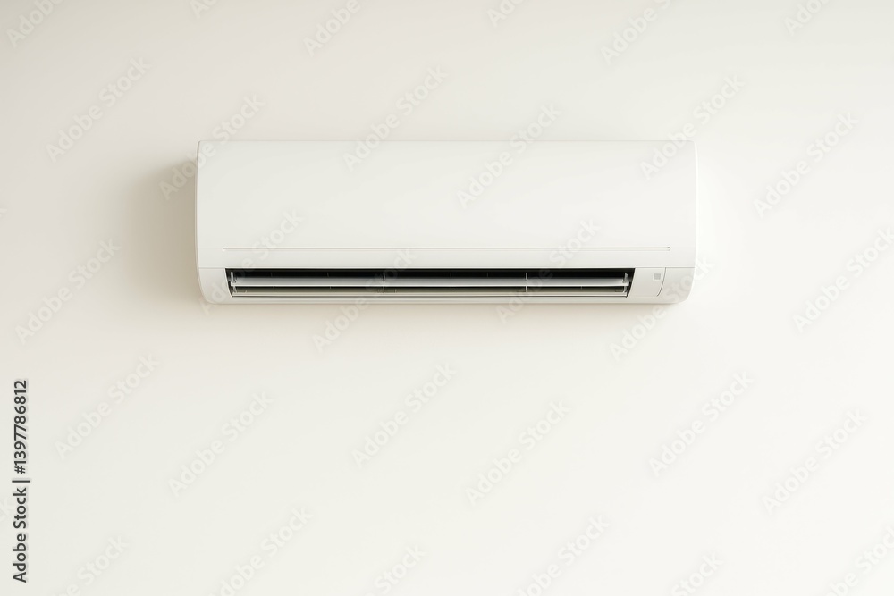 Minimalist Air Conditioner on a Simple Wall with Clean Lines Minimalist Air Conditioner on a Simple Wall with Clean Lines