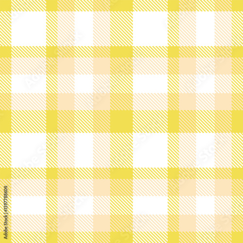 Elegant Seamless Tartan featuring Sandy dull yellow and Mellow white Textile Design