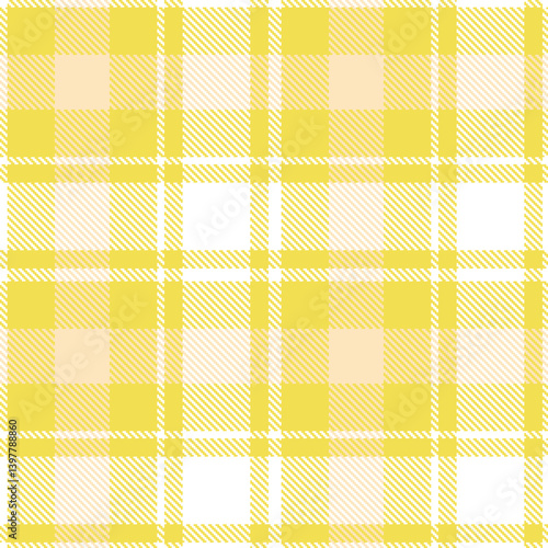 Bright dull yellow Tartan patterns fabric texture. Elegant Vintage white Seamless Tartan