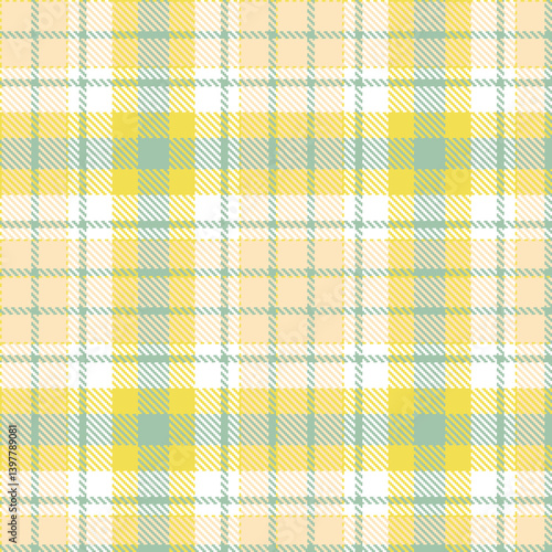 Elegant Highland dull yellow & Vivid greenish grey Seamless Tartan Textile Design