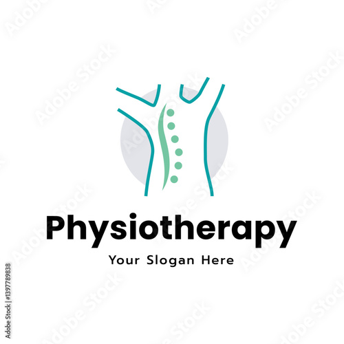 Physiotherapy logo design. Orthopedic spine and physiotherapy logo design vector template.