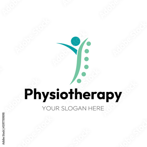Physiotherapy logo design. Orthopedic spine and physiotherapy logo design vector template.