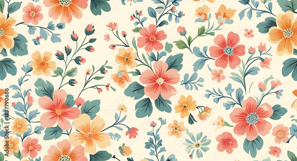 seamless classic floral pattern