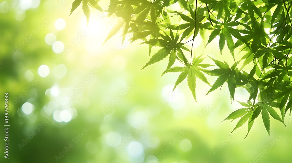 Fresh Maple Leaves Sunlight Fresh Maple Leaves Sunlight
