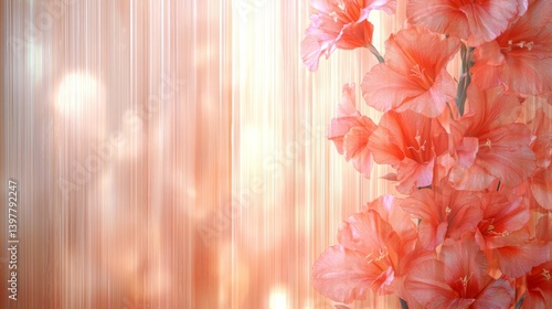 Flower wooden board weather. A beautiful arrangement of soft pink flowers against a gentle, blurred background, creating a serene and delicate atmosphere.