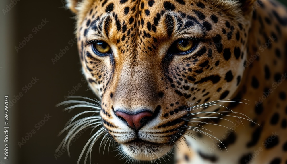 Close-up leopard face Close-up leopard face
