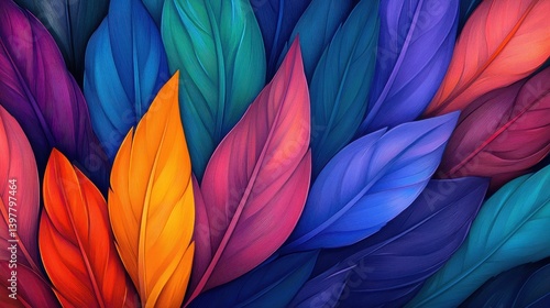 Wallpaper Mural Vibrant, colorful leaves in a harmonious arrangement showcasing nature's beauty and diversity Torontodigital.ca