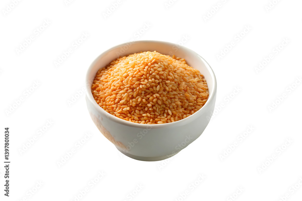 rice seeds with white bowl on transparent background rice seeds with white bowl on transparent background