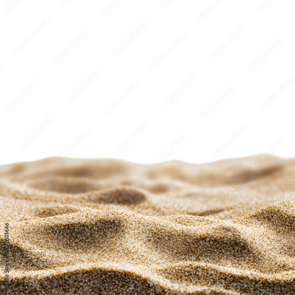 beach sand on transparent isolated background, front view beach sand on transparent isolated background, front view