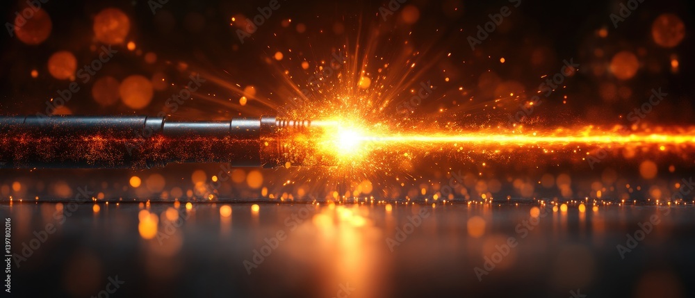 Fototapeta premium Magic wand emitting bright energy