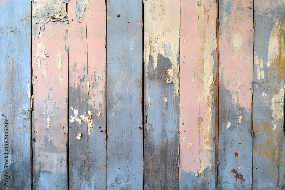 Charming Pastels Weathered Wooden Planks in Delicate Colors Charming Pastels Weathered Wooden Planks in Delicate Colors