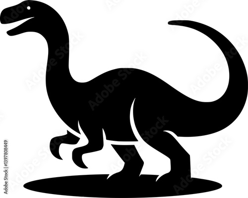Silhouette of a Dinosaur, Perfect for Educational Resources