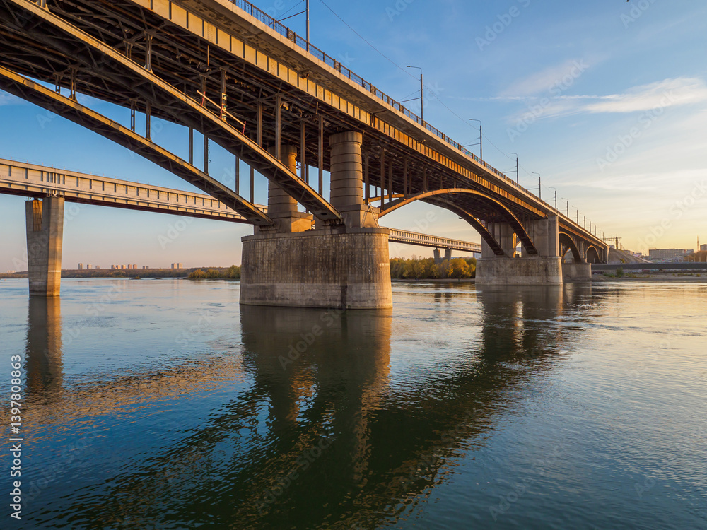 Bridges across the Ob River in Novosibirsk. Bridges across the Ob River in Novosibirsk.