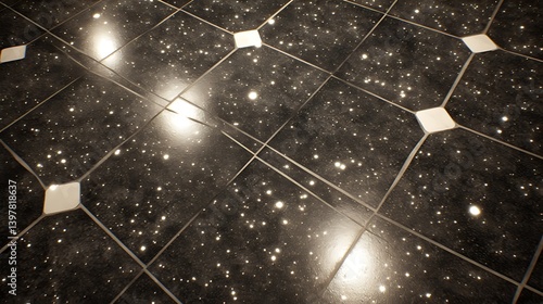Cosmic Tile Floor Pattern