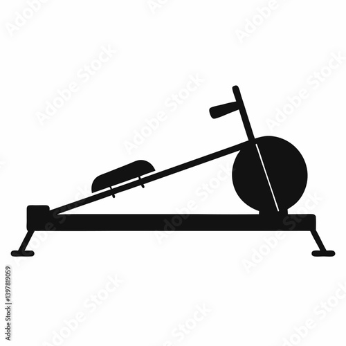 rowing machine silhouette icon on white background